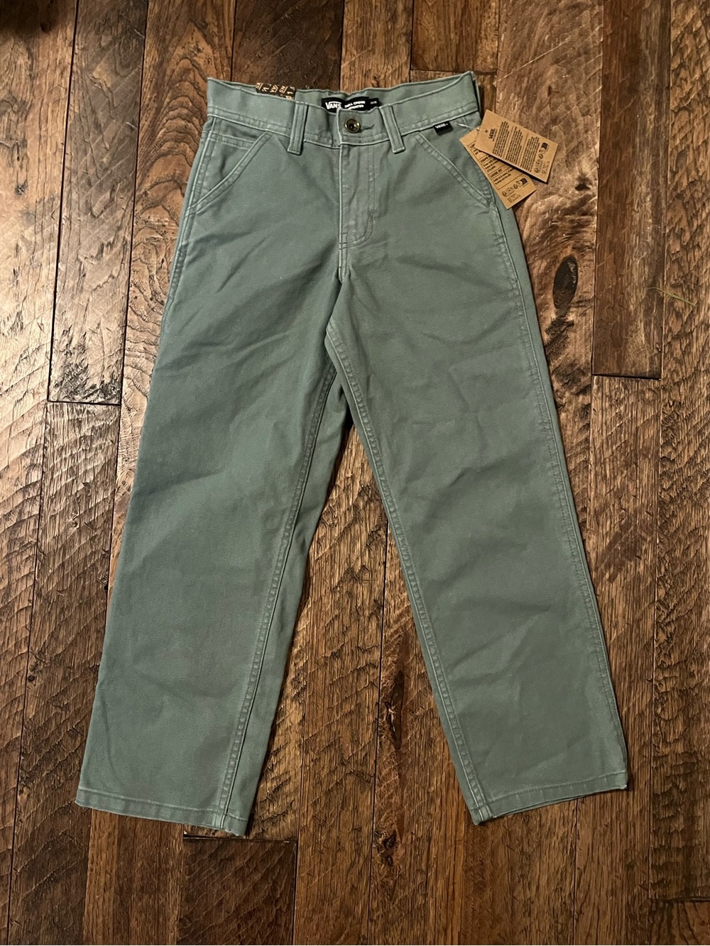 New Vans Drill Chore Carpenter Loose Green Denim Pants